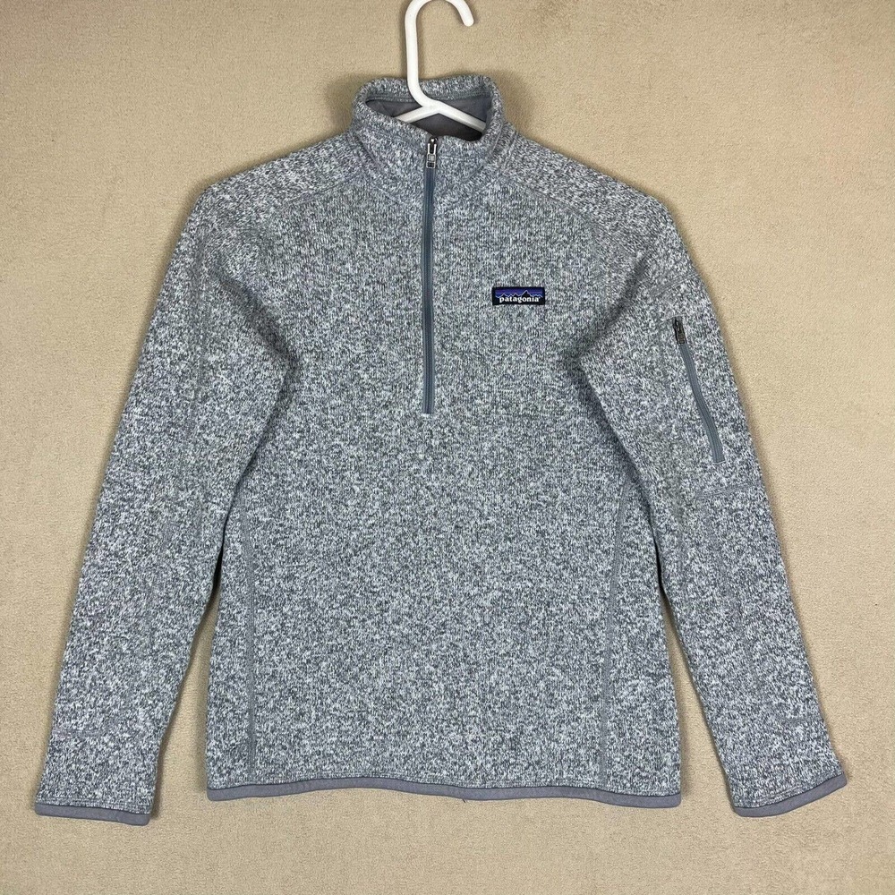 Patagonia Sweatshirt Adult Small Gray Better Sweater 1/4 Zip Mock Neck Womens